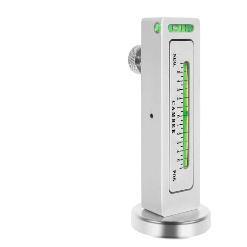 Magnetic Alignment Camber Gauge Wheel Tool Caster Measuring Level (White) | Vehicles, Adjustable -5° to +5° Range, Bubble Level Compact Plastic Body for Automotive Car Truck Rv Tire Repair Checks - color: White