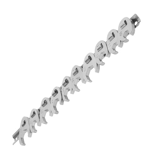 minkissy 10pcs 3/8 Inch Quick-release Ratchet Wrench Set with Interchangeable Open-end Heads, Metric Crowfoot Flare Nut Wrenches for Automotive Repair and Mechanic Tools