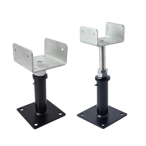 2 Pack U-Shaped Floor Jack - Adjustable Steel Beam Support for 4x2, 4x4, 4x6 Joists Heavy Duty Screw Jack with U-Head Telepost & House Jack.6-8.5 Inch Adjustment Range. - size: 6-9