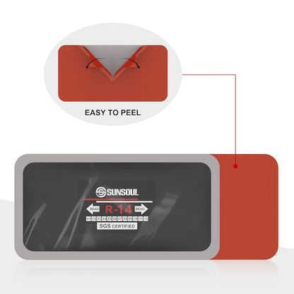 SUNSOUL 10Pcs Heavy Duty Tire Patches, 5.70" x 2.95" Radial Tire Patches | Fabric Reinforcement Ply, Extra Large Rectangular Bonding Area, Permanent Seal, Fits Car Truck, Bus, Agricultural Vehicles - size: 5.70*2.95