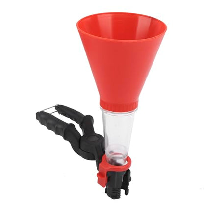 Engine Oil Funnel Kit, 3Pcs Universal Anti Static Engine Oil Funnel Tool, Spill Proof Labor Saving Automotive Funnels Set for Car, Easy to Use 1 Person Design (Red) - color: 1#