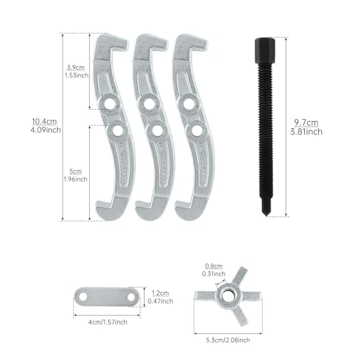 ChgImposs 3 Inch 3-Jaw Gear Puller, 2 Jaw 3 Jaw Puller for Pulley Gears Bearings and Flywheels, Heavy Duty Pulley Puller with Reversible Jaws, High Carbon Steel Removal Tool Bearing Puller Tool - size: 3 Inch
