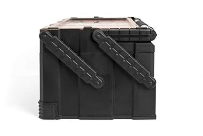 KETER 22 Inch Cantilever Plastic Portable Tool Box Organizer with Metal Latches for Small Parts, Hardware and Tool Storage and Organization