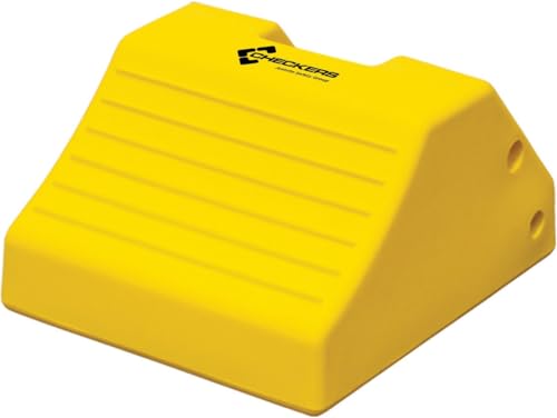Checkers Heavy Duty Wheel Chocks for 65"-105" Tires, One Large Tire Chock for Haul Trucks, Loaders, and Cranes, 275 Ton Capacity, Lightweight HDPE, Made in The USA, Yellow, MC3010 - size: For 65"-105" Tires