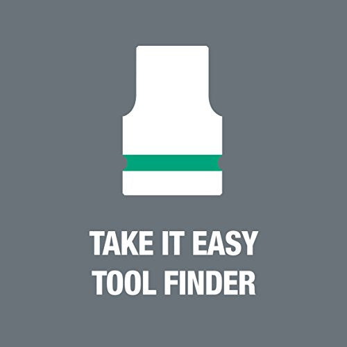 Wera 05004078001 8100 SC 8 Zyklop Metal Ratchet Set with Switch Lever, 1/2" Drive, Metric, 28 Pieces - size: 1/2 Inch Drive