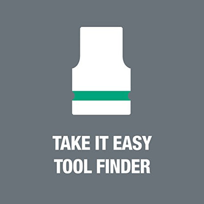 Wera 05004078001 8100 SC 8 Zyklop Metal Ratchet Set with Switch Lever, 1/2" Drive, Metric, 28 Pieces - size: 1/2 Inch Drive