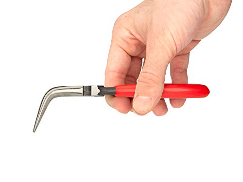 TEKTON 6 Inch 70-Degree Long Nose Pliers | PGF10406 - color: Serrated Jaw, size: 6 Inch 70-Degree Bent