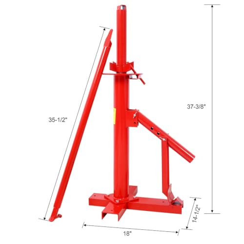 Manual Tire Changer, Heavy Duty Steel Hand Bead Breaker Mounting Tool, 8–16 Inch Wheel Compatible Portable Tire Changing Machine for Car Truck Trailer Garage Auto Repair, Red
