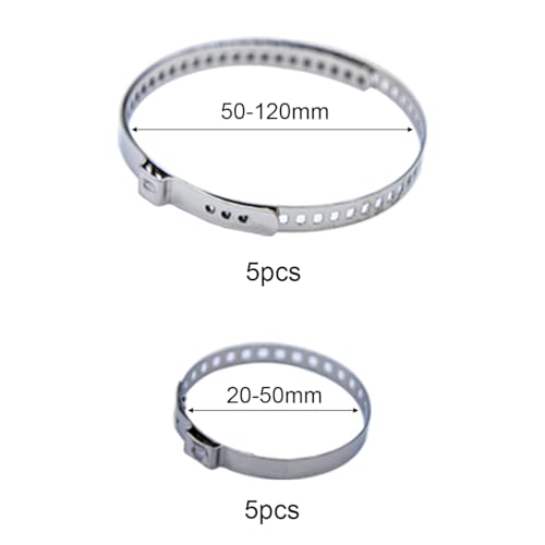 10pcs Stainless Steel CV Boot Clamp with 1pc Heavy Duty Hose Clip Pliers, Small and Large Adjustable Drive Shaft CV Boot Crimp Clamp Universal Car Accessories Ear Type Extension