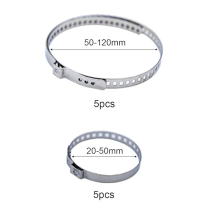 10pcs Stainless Steel CV Boot Clamp with 1pc Heavy Duty Hose Clip Pliers, Small and Large Adjustable Drive Shaft CV Boot Crimp Clamp Universal Car Accessories Ear Type Extension
