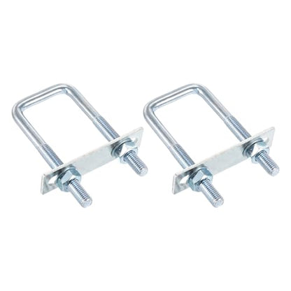 DTGN M10x40x110mm U Bolts Square Kit - 2Set - Carbon Steel U-Bolt Kit with Nuts, Washers, Frame Plate - Good for Pipe, Trailer, Automotive, Leaf Spring Fastener - size: M10x40x110mm