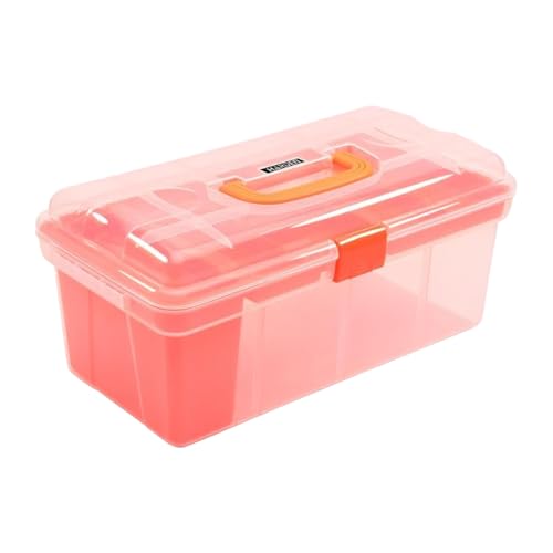 Edward Tools 15” Clear Plastic Tool Box with Removable Tray – Heavy Duty Storage for Electricians, Carpenters, Home – Large Compartment for Power Tools + Hand Tools – Portable & Durable Organizer