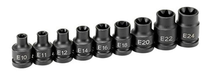Grey Pneumatic 1319ET Impact Socket Set - style: 9 Piece External Star Impact Socket Set
