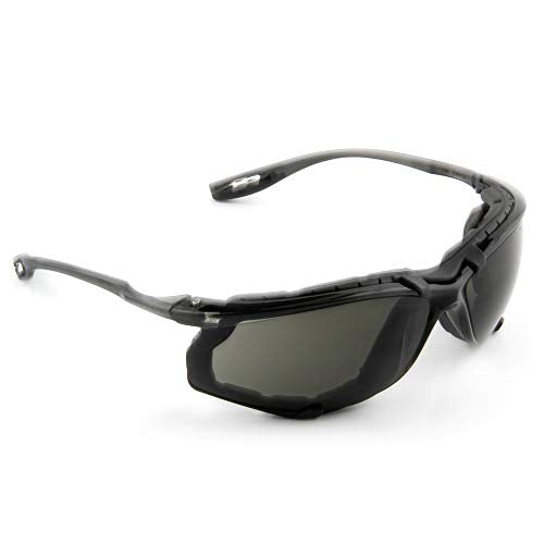 3M Safety Glasses, Virtua CCS, Pack of 1, ANSI Z87, Anti-Fog, Gray Lens, Black Frame, Corded Ear Plug Control System, Removable Foam Gasket - color: Gray Lens, Black Frame With Foam Gasket, size: 1 Count (Pack of 1)