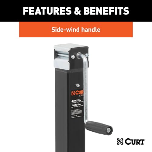Curt 28575 Side Wind Heavy Duty Drop Leg Jack
