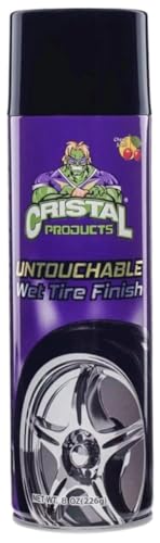 Cristal Products Untouchable Tire Shine Spray – Long-Lasting Wet Tire Finish for Deep Gloss & Protection – Waterproof Tire Shine, Easy Application, Premium Tire Cleaner Shine 8oz (1PK) - size: 8oz-1PK