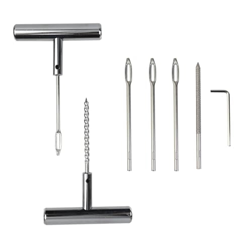 Modengzhe Heavy Duty Tire Repair Kit Wheel Tyre T Handle Puncture Tool Needle Replacement Tire Plug Repair Tool for Automobiles Motorcycles or Bicycles - size: 1 SETS