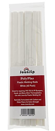 JOUNJIP PolyPlaz Plastic Welding Rods for TPO TEO & PP Bumper Kayak Repairs, Flat Ribbon (40pack, PolyPlaz-White) - size: 40pack, style: PolyPlaz-White