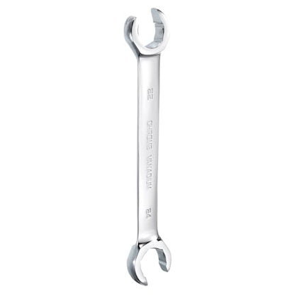 HARFINGTON Flare Nut Metric Wrench 22mm x 24mm CR-V Mirror Polished Chrome Plating Metric Wrench for DIY Hand-making Automotive Repairs and Household Maintenance - size: 22mm x 24mm