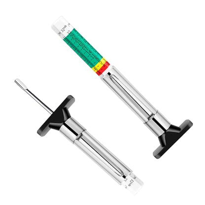 2 PCS Tire Tread Depth Gauge, Color Coded Tire Depth Gauge in 1/32 Inch, Tread Gauge Depth 32nds Measuring Tool, Fit for Car Semi Truck Tire Checker