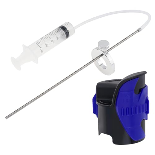 Windance Motorcycle Front Fork Repairing Tool Kit,Fork Seal Saver Cleaner Shock Repairing Absorber Tool 45mm-55mm + Fork Suspension Oil Level Measurement Gauge Oil Syringe Tool (Blue)