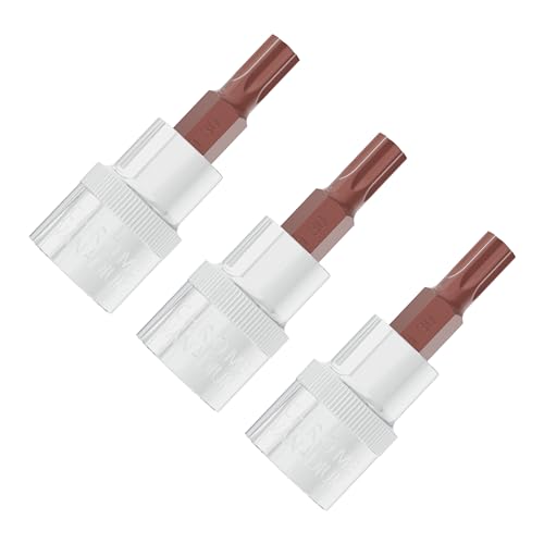 3PCS 3/8" Drive T30 Torx Bit Socket, S2 Steel Bits, Heat Treated CR-V Steel Star Sockets 1.9" Length - size: T30