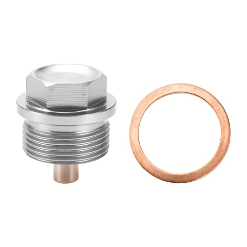 Motoforti Universal Oil Pan Screw Oil Drain Plug Sump Drain Nut Bolt, M24x1.5, Aluminium Alloy, Silver Tone, 1 Set - size: M24x1.5