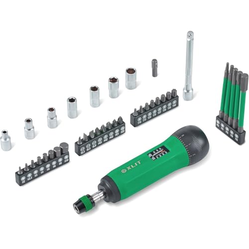 39-Piece Torque Screwdriver Set, 1/4" Hex Quick-Release Head, 10-70 In-lbs Adjustable - Multi-Bit Drive Set, Sockets, Extension Bar - Precision Cycling Tool Kit for Electronic, Bike, Home Repair