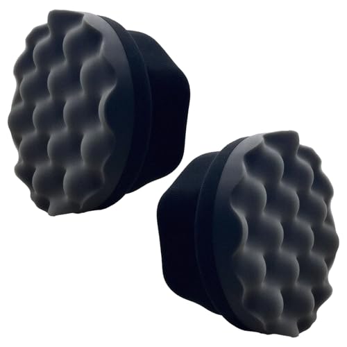 2 Pcs Large Tire Shine Applicator, Reusable Tire Dressing Applicator Wave Contoured, Tire Sponge Pads for Car Detailing Cleaning, 4.33 inch - size: 4.33inch-2 Black