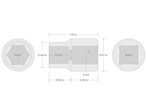 TEKTON 3/8 Inch Drive x 1/4 Inch Shallow 6-Point Impact Socket | SID12006 - size: 1/4-Inch, style: Shallow