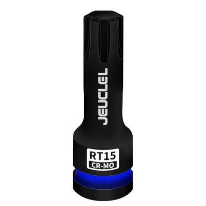 RT15 Spline Bit Socket, 1/2" Drive Spline Hex 6 Point Impact Socket | 3-Inch, Cr-Mo Steel, Lengthen Screwdriver Adapter for Electric Ratchet Wrenches, Fastening Screws, Socket Wrench, Head Drill - size: RT15