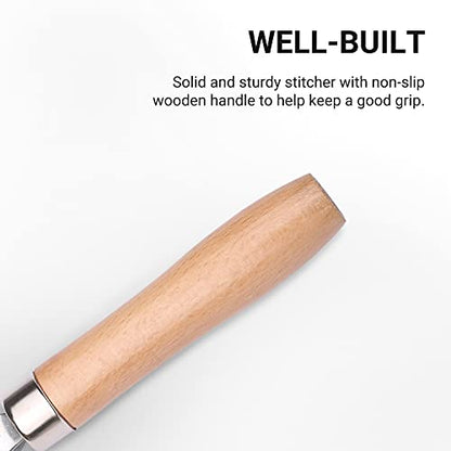 HXBER Tire Patch Stitching Tool,Tyre Patch Roller with Wooden Handle 6mm/20mm/40mm Tire Stitcher Tube Repair Tool for Fixing Flats
