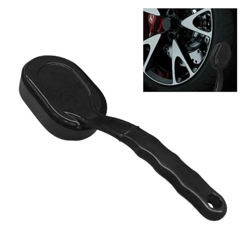 Tire Shine Applicator Brush, Car Detachable Tire Wax Foam Applicator Pad with Curved Handle, High-Density Tire Dressing Applicator Sponge Brush Car Tire Detailing Cleaning Accessories - size: 1PC