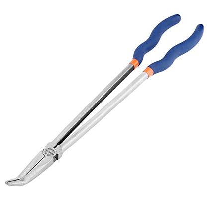 16'' Extra Long Needle Nose Pliers for Narrow and Limited Spaces | 45-Degree Angled Nose, Long Reach Design, CRV Steel, Comfortable Grip, for Mechanics, Electricians, DIYers and Homeowners - style: 16'' 45 Degree Angle
