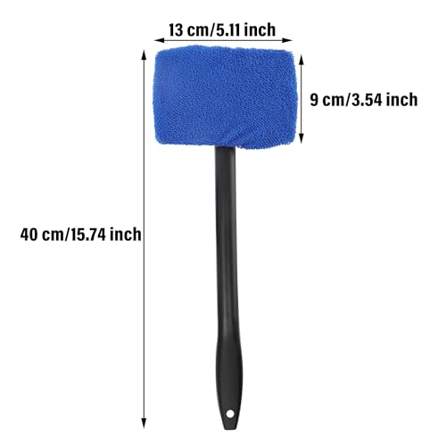 Car Windshield Cleaning Tool Windshield Cleaning Wand Auto Window Cleaner,3 Pieces Auto Glass Wiper Cleaning Kit with Reusable Cloth Pads for Car Interior,Car Accessories