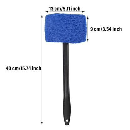 Car Windshield Cleaning Tool Windshield Cleaning Wand Auto Window Cleaner,3 Pieces Auto Glass Wiper Cleaning Kit with Reusable Cloth Pads for Car Interior,Car Accessories