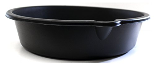 QUIX 14.5" Oil Draining Pan | Black ABS Plastic | Built-in Pour Spout | Markings for 1-6 Quarts | Lightweight Design