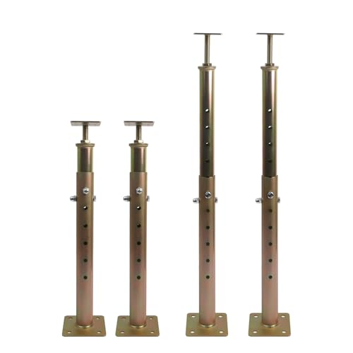 4 Pack Height Range Adjustable House Floor Jacks – 19"-35" Heavy Duty House Jacks for Leveling, Steel Support Posts for Beams, Decks, Crawl Spaces, Basements-Bronze - color: Bronze(4 Pack), size: 19"-35"