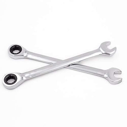 KINJOEK 2PCS 13mm Ratcheting Combination Wrenches Metric, 12-Point Design 72-Tooth Ratchet Gear Spanner - size: 13mm 2PCS