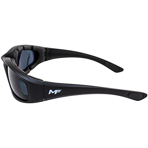 MF MotoFrames Payback Padded Motorcycle Sunglasses Black Frames - color: Black Frame/Smoke Lens