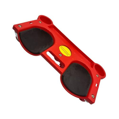 Heavy Duty Rotating Casters Wheel Kneeling Pad for Auto Repair and Flooring with Nonslip Surfaces and Extra Wide Design - color: red
