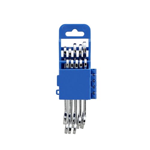 Small Wrench Set, 10-Piece Mini Combination Wrench Set, Ignition Wrench, Micro&Thin, Metric Size: 4mm, 4.5mm, 5mm, 5.5mm, 6mm, 7mm, 8mm, 9mm, 10mm, 11mm, with Unique Wrench Organizer (Blue) - size: METRIC