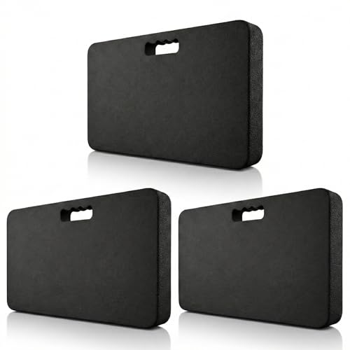 Gardzen 3 Pack Extra Thick Kneeling Pad for Gardening Work, 1.5 Inch Soft NBR Foam Knee Cushion Bathing Baby, Large Smooth Kneeler Mat Yoga Exercise, 18x11, Black - size: 3 Pack