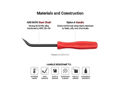 TEKTON 1/4 Inch x 6-1/2 Inch 30-Degree Mini Pry Bar | LRD84100 | Made in USA - size: 1/4 Inch 30-Degree