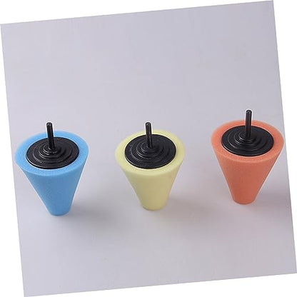Automotive Cone-Shaped Car Buffing Pad Light Blue Polishing Wheel for Wheel Hub Reach Areas Reusable Cleaning Tool for Cars Boats Motorcycles