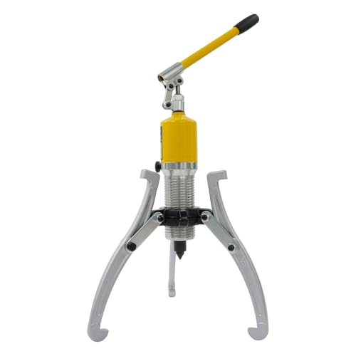 20 Ton Hydraulic Bearing Puller Kit, 2 or 3 Jaws Wheel Bearing Pulling Separator Vertically & Horizontally Hydraulic Puller Separator Tool with Case for Pulling Hubs, Flanges, Gears (Yellow) - color: Yellow
