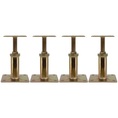 4 Pack Adjustable House Floor Jacks – 5"-8" Heavy Duty House Jacks for Leveling, Steel Support Posts for Beams, Decks, Crawl Spaces, Basements-Bronze - color: Bronze(4 Pack), size: 5"-8"
