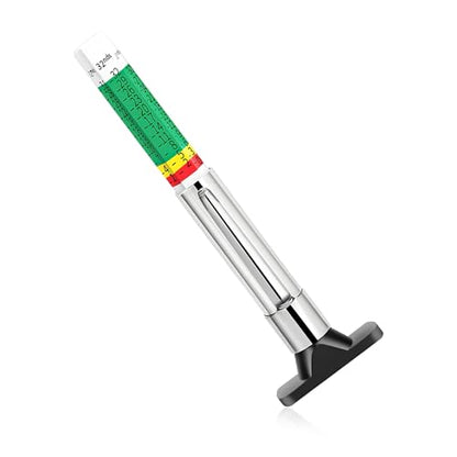 Car Tire Tread Depth Gauge, Color Coded Accurate Tyre Depth Measurement Tool in 32nds, Professional Six-Sided Tire Wear Checker Universal Fit for Cars Trucks Motorcycles - color: 1pcs