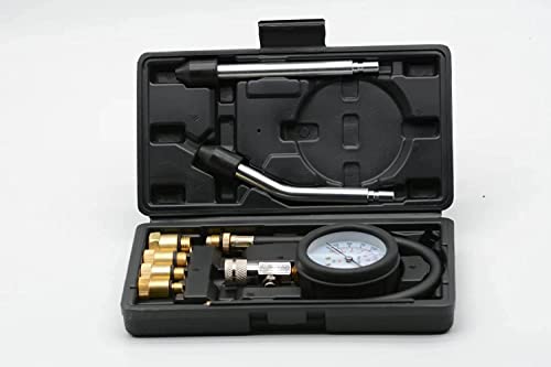 8PCS Compression Tester, Engine Compression Tester kit Professional Petrol Gas Engine Cylinder Pressure Gauge 0-300 PSI Automotive Tool for Motorcycle Car Truck (Plastic Black)