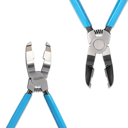 Upgraded Panel Clip Pliers, Automotive Trim Removal Tool for Car Interior Fasteners, High Carbon Steel V-Shaped Clip Removal Pliers with Ergonomic Non-Slip Handle, Spring-Assisted, Blue Handle - color: 4nd Blue